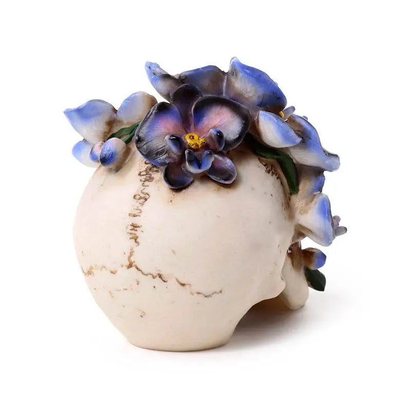 Skull with Purple Vine Flowers - Gothic Fantasy Skulls & Skeletons