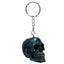 Skulls and Roses Dark Metallic and Gold Skull Keyring - Gothic Fantasy Skulls & Skeletons