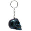 Skulls and Roses Dark Metallic and Gold Skull Keyring - Gothic Fantasy Skulls & Skeletons