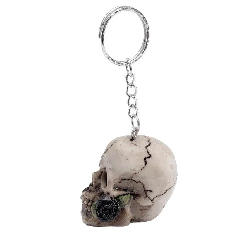 Skulls and Roses Skull Keyring - Keyrings & Key Chains