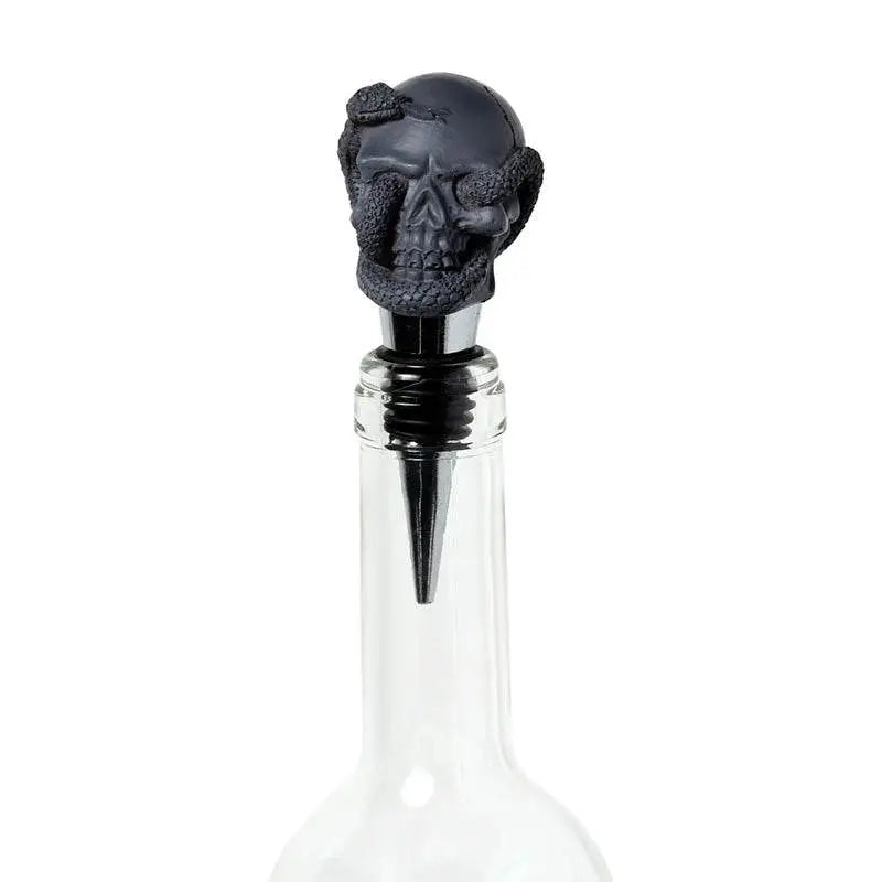 Skulls and Roses Skull and Snake Bottle Stopper - Kitchen Decorations & Accessories