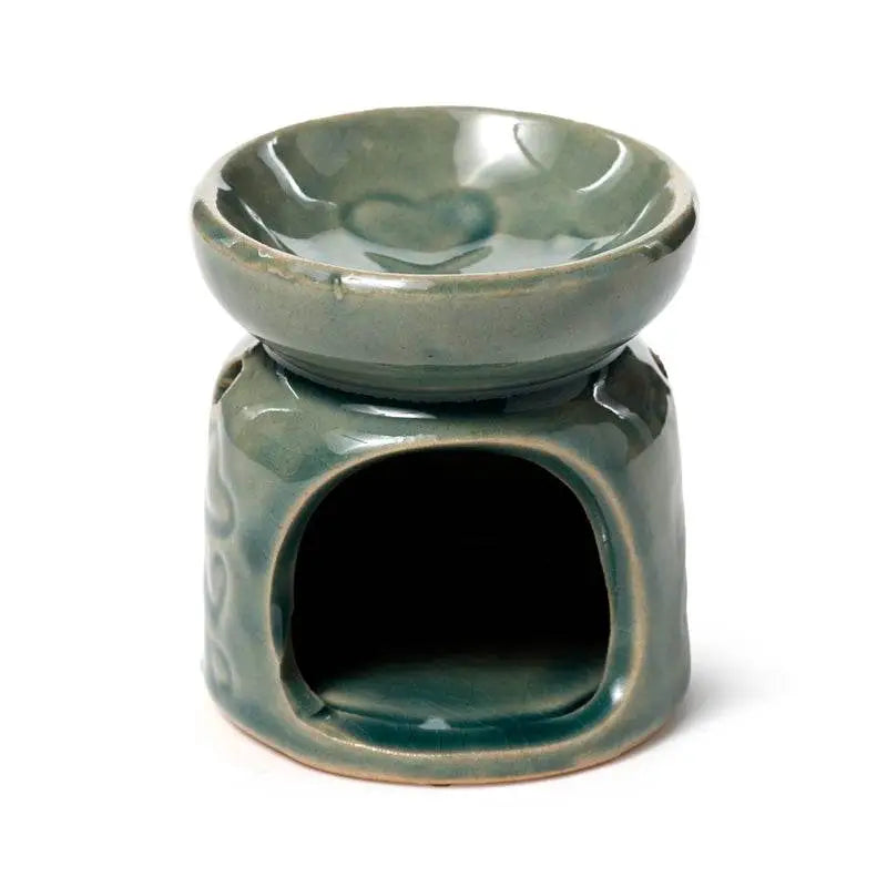 Small Ceramic Eden Oil Burner with Heart Pattern - Oil Burners & Wax Melt Burners