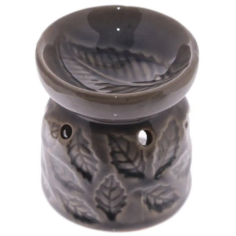 Small Ceramic Eden Oil Burner with Leaves Pattern