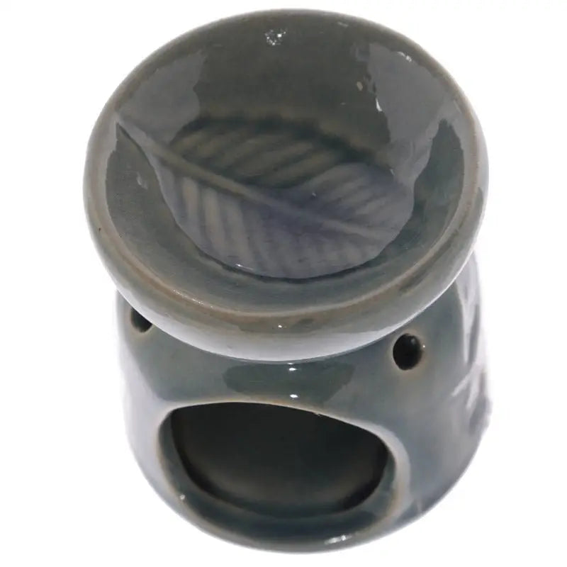Small Ceramic Eden Oil Burner with Leaves Pattern