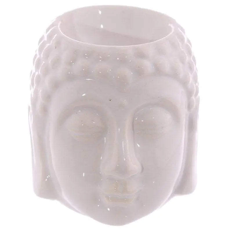 Small Crackle Glaze Ceramic Buddha Head Oil Burner - Oil Burners & Wax Melt Burners