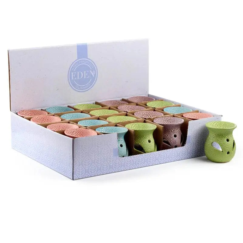 Small Textured Ceramic Oil Burners with Cut Out Pattern - Oil Burners & Wax Melt Burners