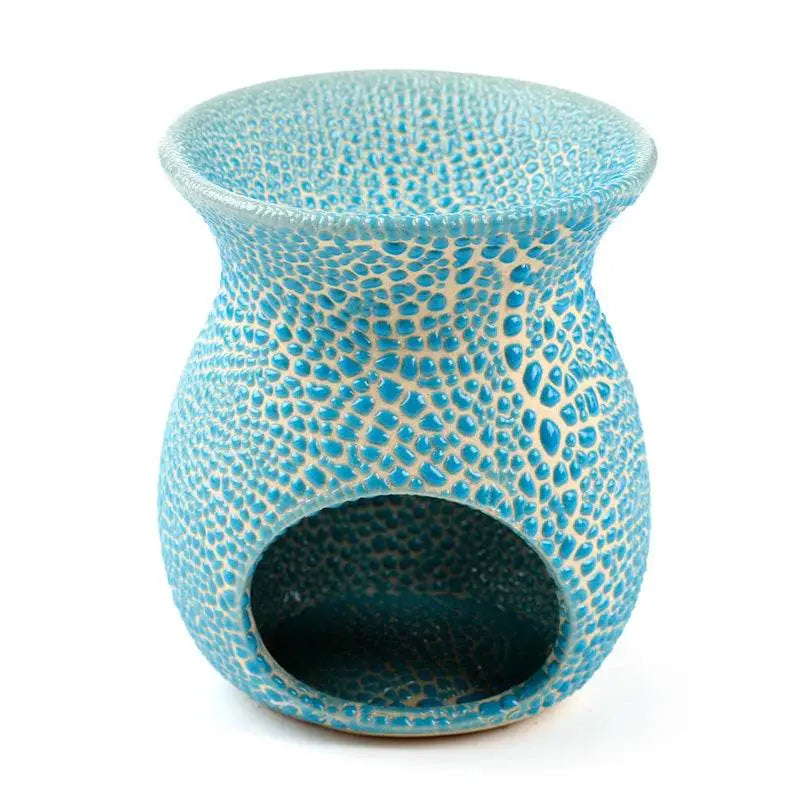 Small Textured Ceramic Oil Burners with Cut Out Pattern - Oil Burners & Wax Melt Burners