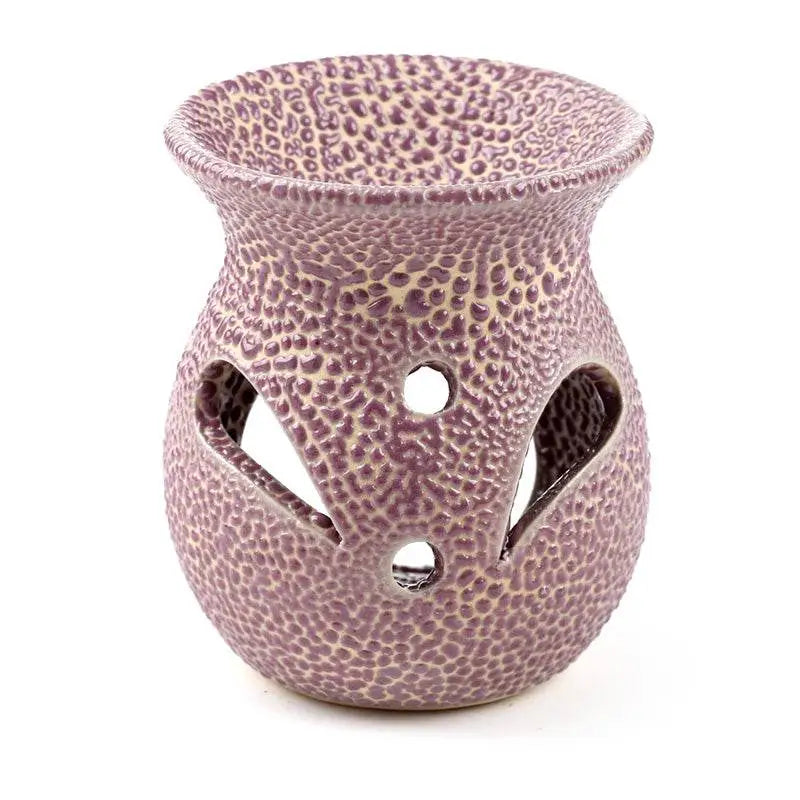 Small Textured Ceramic Oil Burners with Cut Out Pattern - Oil Burners & Wax Melt Burners