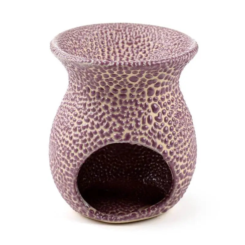 Small Textured Ceramic Oil Burners with Cut Out Pattern - Oil Burners & Wax Melt Burners