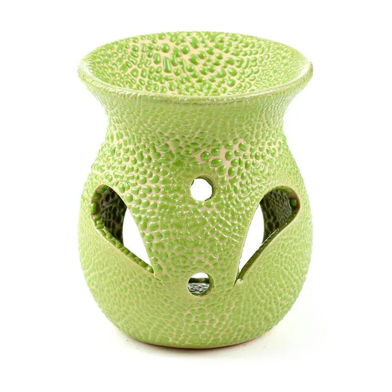 Small Textured Ceramic Oil Burners with Cut Out Pattern - Oil Burners & Wax Melt Burners
