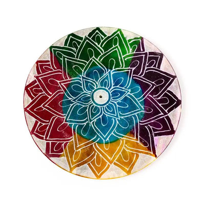 Soapstone Chakra Carved Lotus Incense Burner Dish - Incense Burners & Ash Catchers