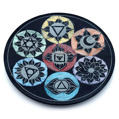 Soapstone Chakra Incense Burner Dish - Incense Burners & Ash Catchers