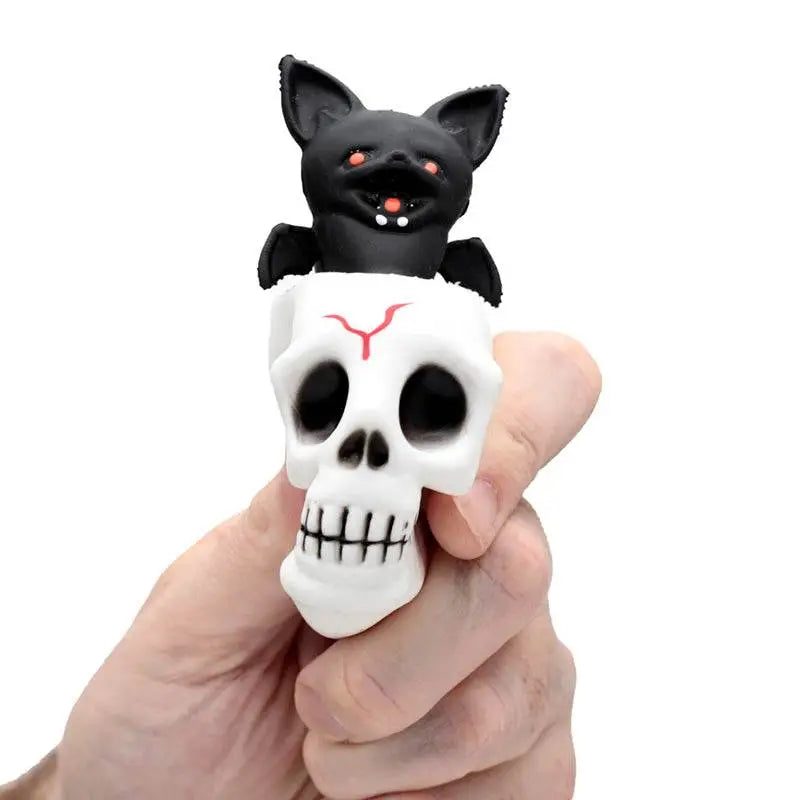 Squeezy Skull Bat Pop Out Toy - Novelty Toys