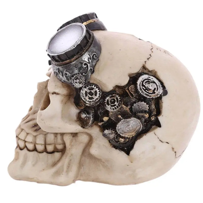 Steampunk Style Skull Decoration with Goggles - Gothic Fantasy Skulls & Skeletons