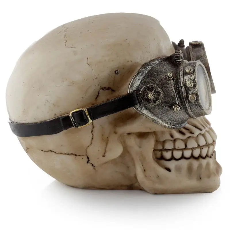 Steampunk Style Skull Ornament with Goggles - Gothic Fantasy Skulls & Skeletons