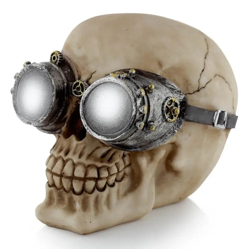 Steampunk Style Skull Ornament with Goggles - Gothic Fantasy Skulls & Skeletons