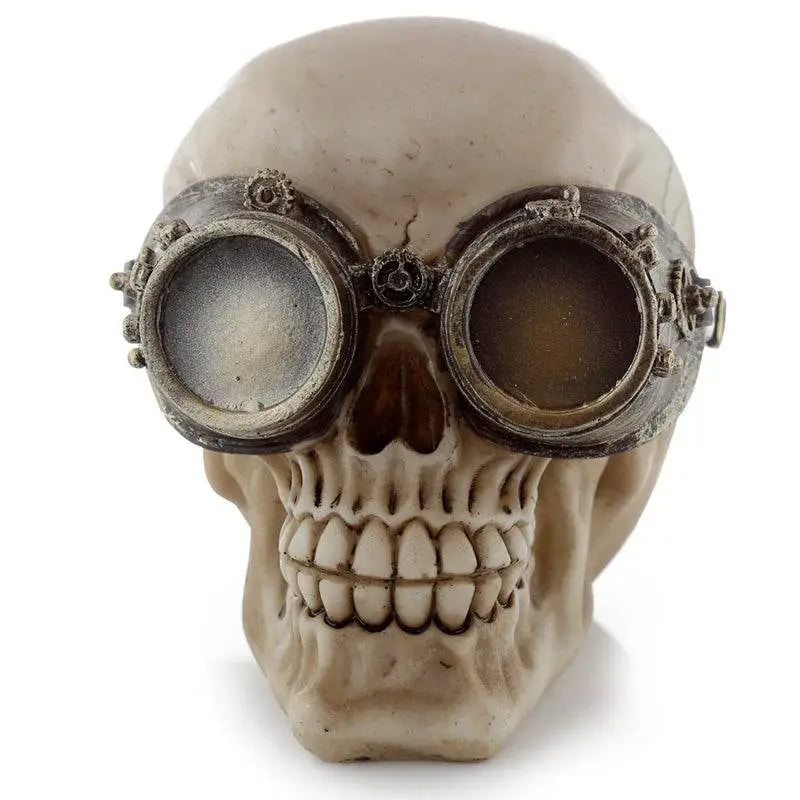 Steampunk Style Skull Ornament with Goggles - Gothic Fantasy Skulls & Skeletons