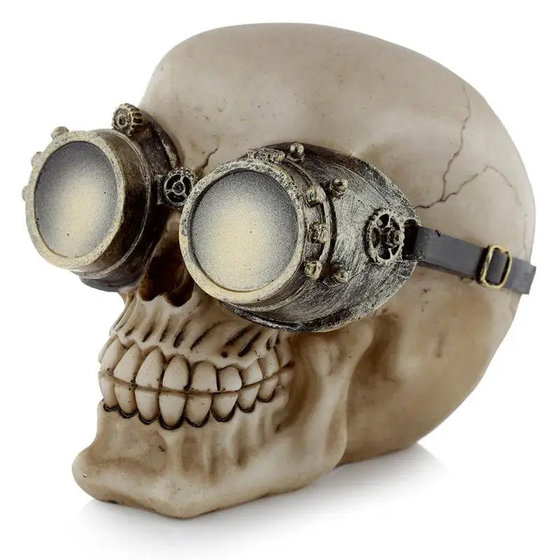 Steampunk Style Skull Ornament with Goggles - Gothic Fantasy Skulls & Skeletons