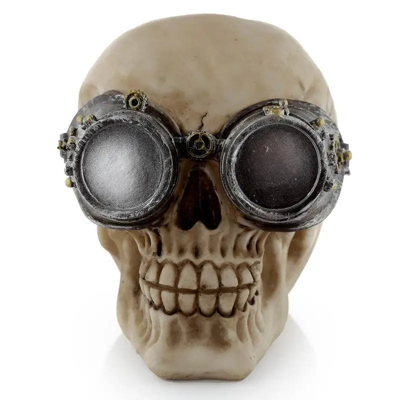 Steampunk Style Skull Ornament with Goggles - Gothic Fantasy Skulls & Skeletons