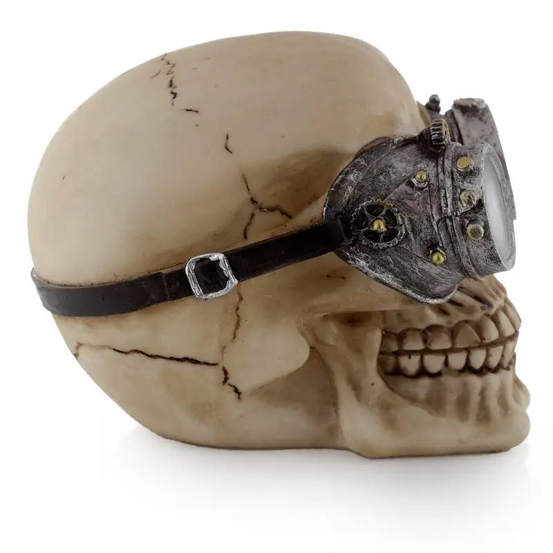 Steampunk Style Skull Ornament with Goggles - Gothic Fantasy Skulls & Skeletons