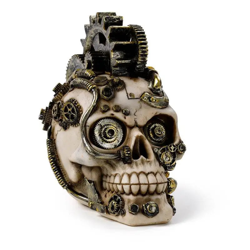 Steampunk Style Skull with Cogs & Springs - Gothic Fantasy Skulls & Skeletons