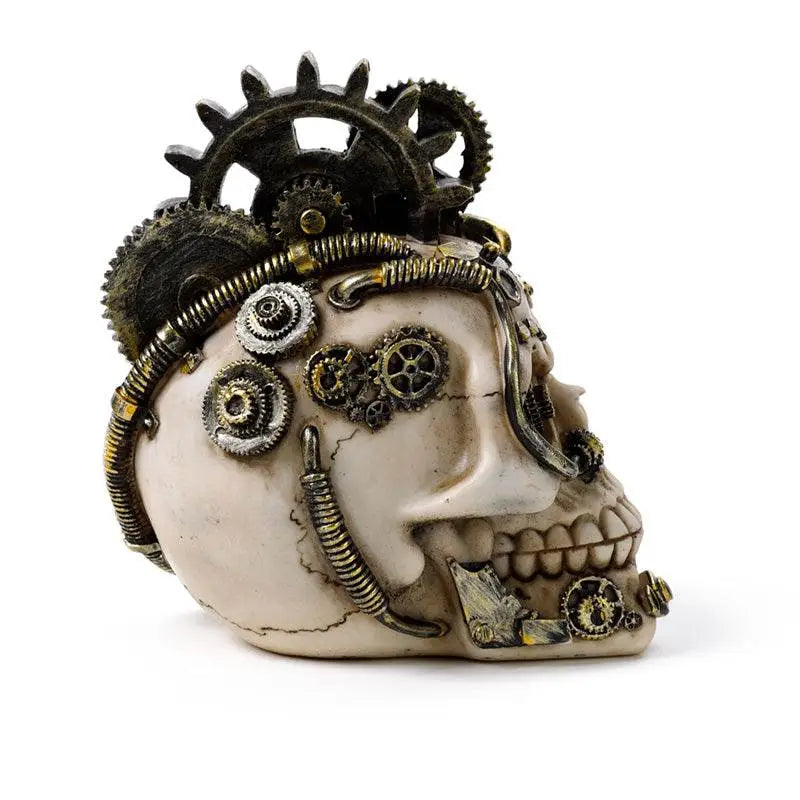 Steampunk Style Skull with Cogs & Springs - Gothic Fantasy Skulls & Skeletons