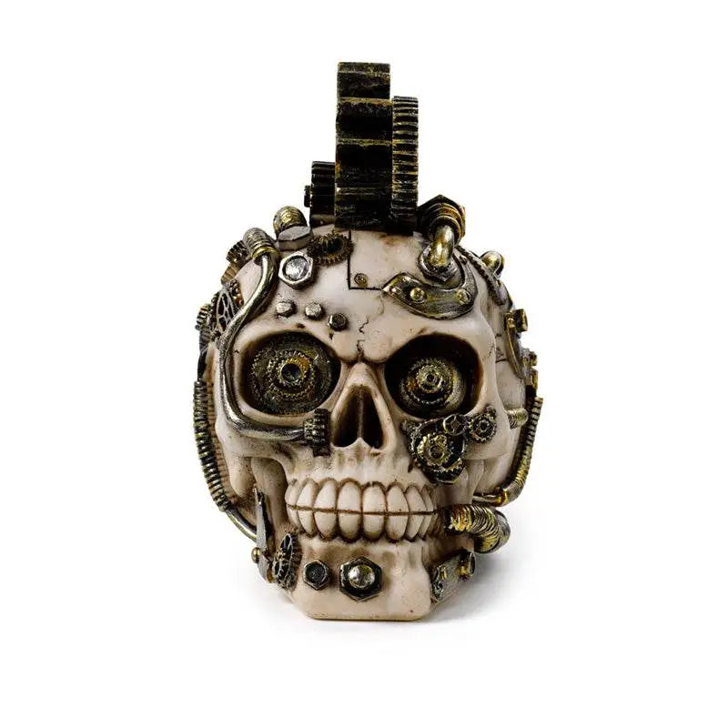 Steampunk Style Skull with Cogs & Springs - Gothic Fantasy Skulls & Skeletons