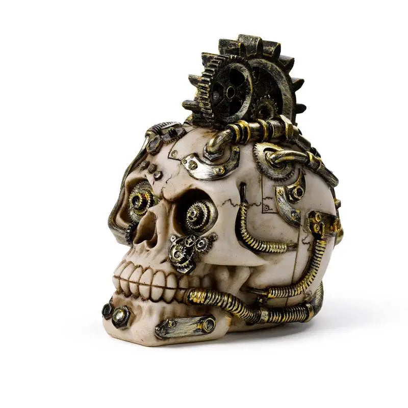 Steampunk Style Skull with Cogs & Springs - Gothic Fantasy Skulls & Skeletons