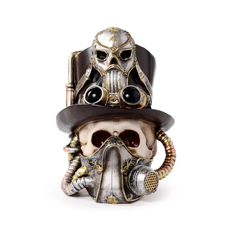 Steampunk Style Skull with Gas Mask & Top Hat - Gothic Fantasy Skulls & Skeletons