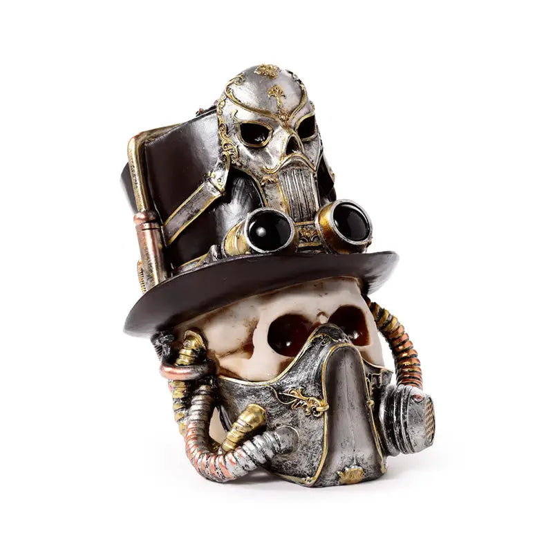 Steampunk Style Skull with Gas Mask & Top Hat - Gothic Fantasy Skulls & Skeletons