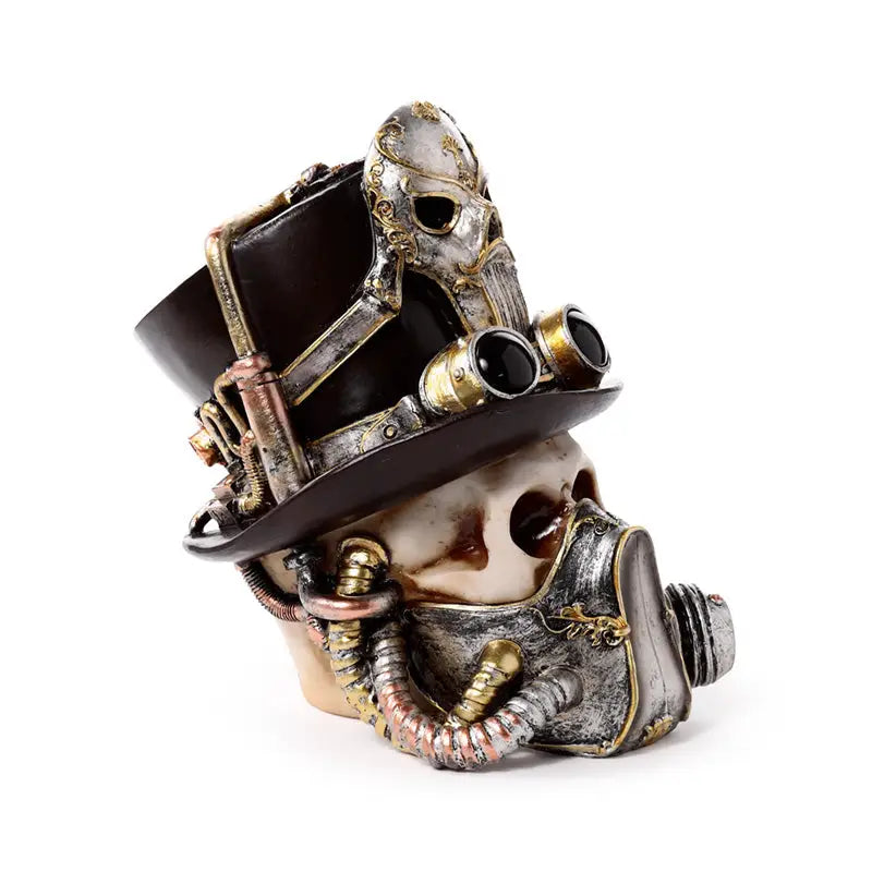 Steampunk Style Skull with Gas Mask & Top Hat - Gothic Fantasy Skulls & Skeletons