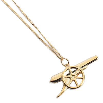 Arsenal FC 18ct Gold Plated on Silver Cannon Pendant & Chain - Gift Arch