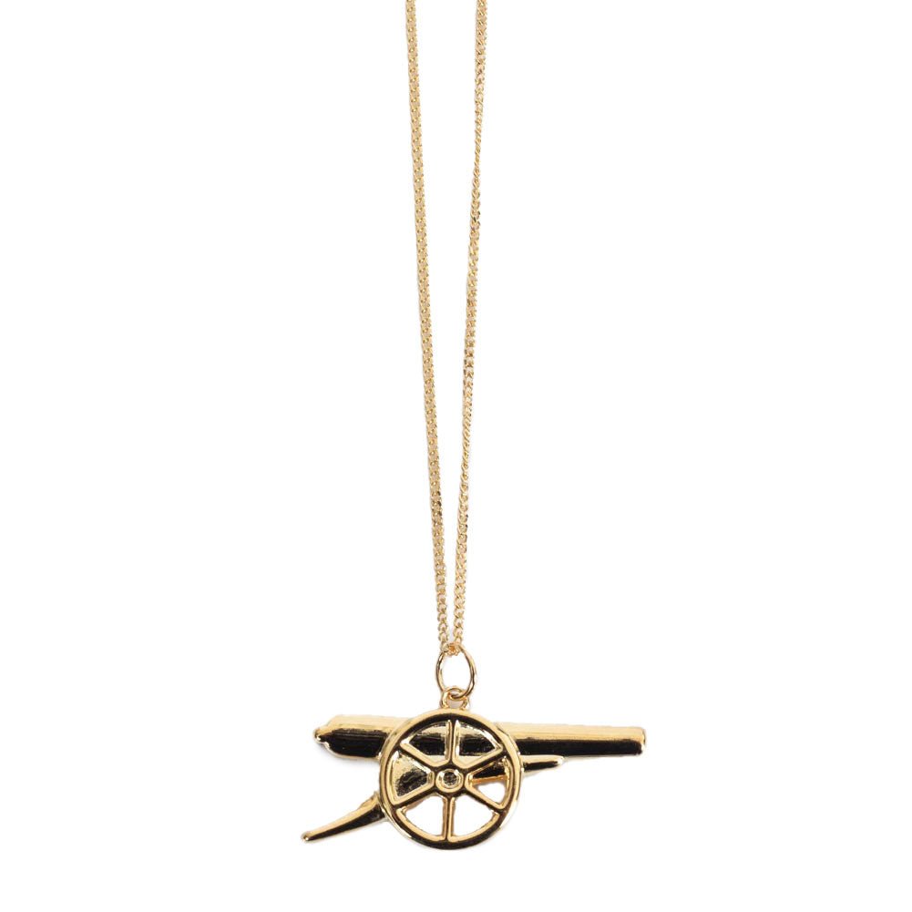 Arsenal FC 18ct Gold Plated on Silver Cannon Pendant & Chain - Gift Arch