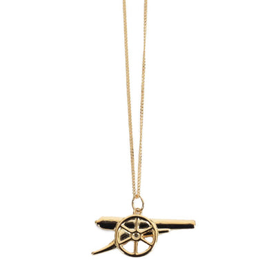 Arsenal FC 18ct Gold Plated on Silver Cannon Pendant & Chain - Gift Arch