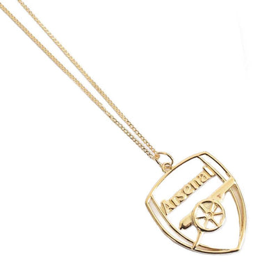 Arsenal FC 18ct Gold Plated on Silver Crest Pendant & Chain - Gift Arch