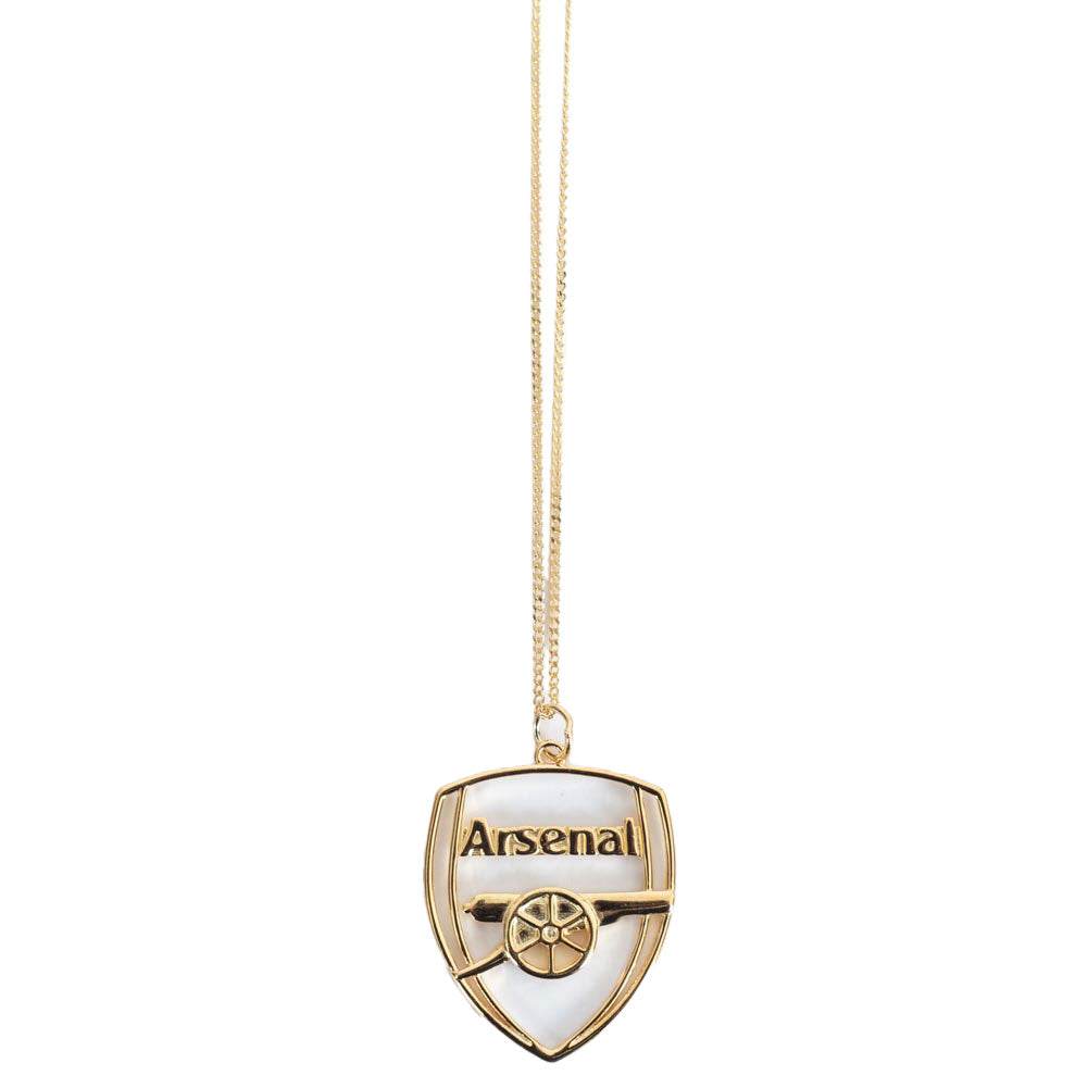 Arsenal FC 18ct Gold Plated on Silver Crest Pendant & Chain - Gift Arch