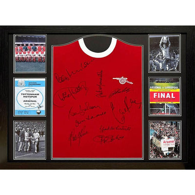 Arsenal FC 1971 Double Winners Signed Shirt (Framed) - Gift Arch