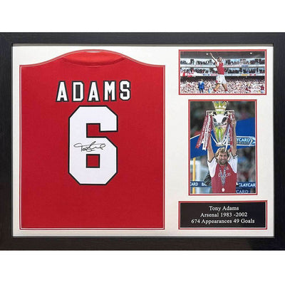 Arsenal FC Adams Retro Signed Shirt (Framed) - Gift Arch