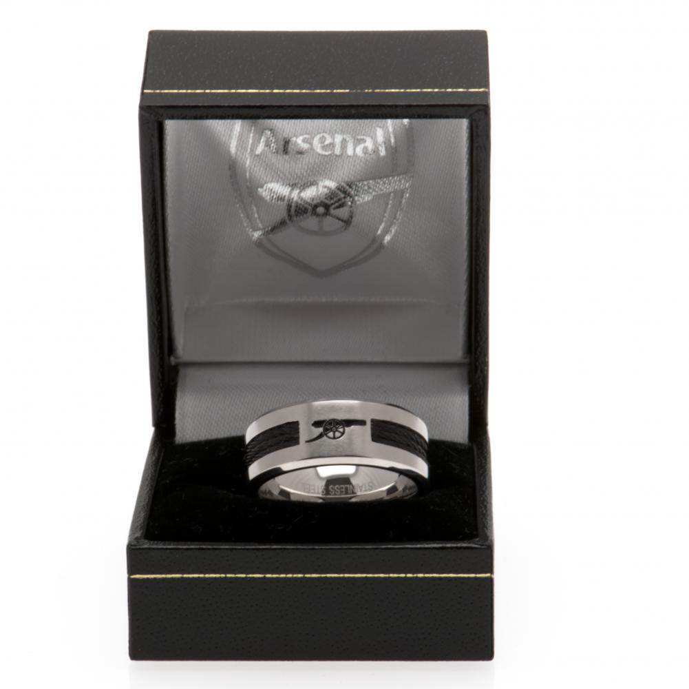 Arsenal FC Black Inlay Ring Medium - Gift Arch