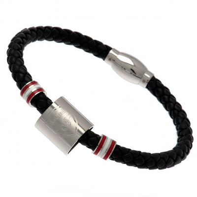 Arsenal FC Colour Ring Leather Bracelet - Gift Arch