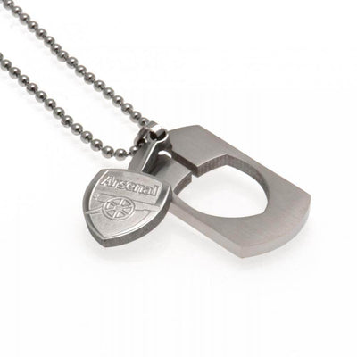 Arsenal FC Cut Out Crest Dog Tag & Chain - Gift Arch