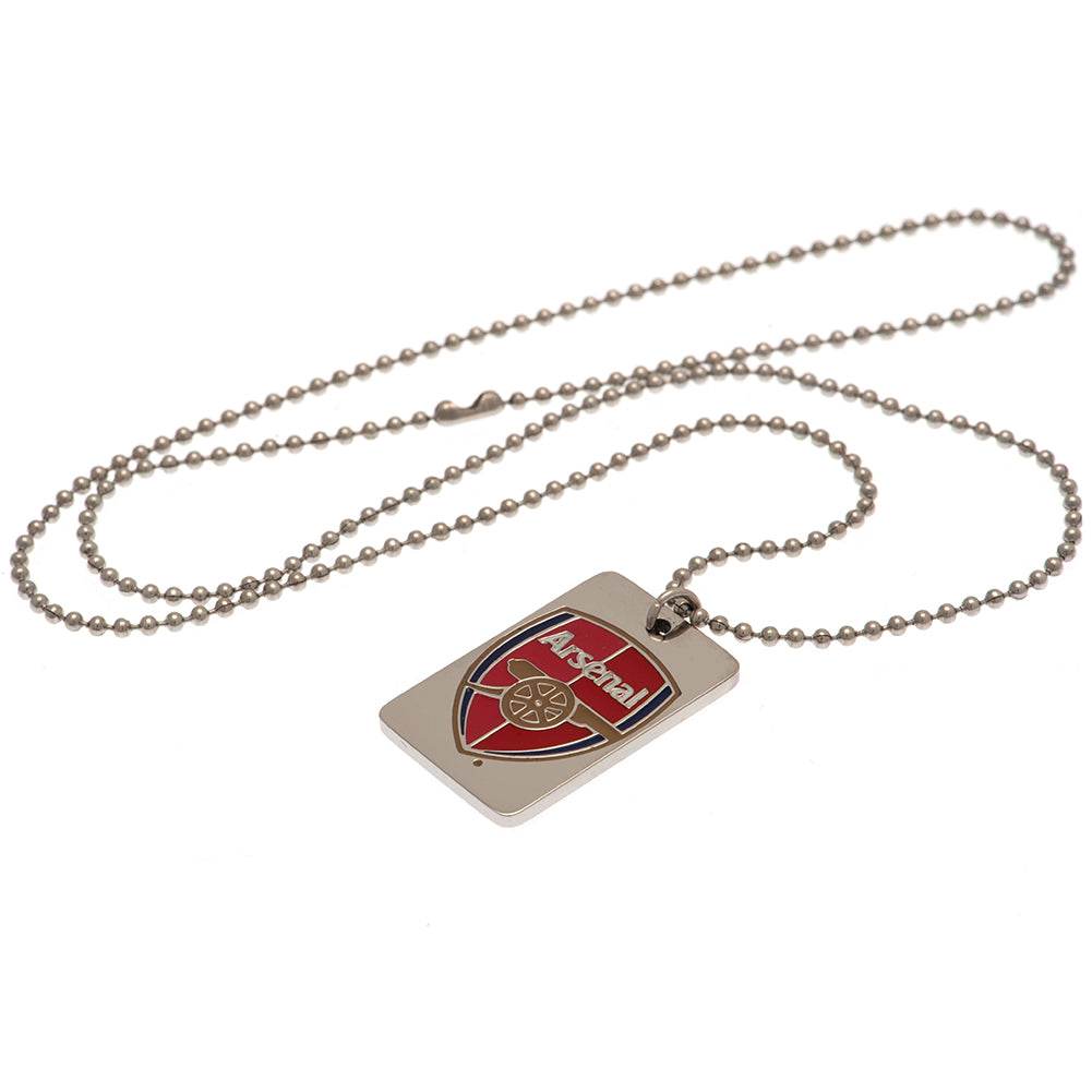 Arsenal FC Enamel Crest Dog Tag & Chain - Gift Arch