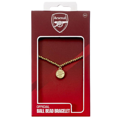 Arsenal FC Gold Finish Bead Bracelet - Gift Arch