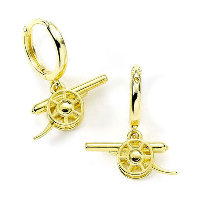 Arsenal FC Gold Finish Cannon Hoop Earrings - Gift Arch