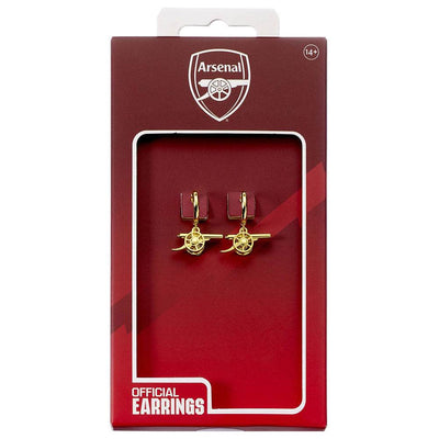 Arsenal FC Gold Finish Cannon Hoop Earrings - Gift Arch