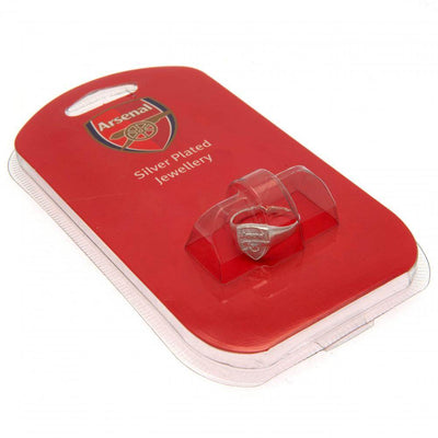 Arsenal FC Silver Plated Crest Ring Large - Gift Arch