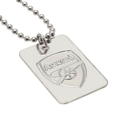 Arsenal FC Silver Plated Dog Tag & Chain - Gift Arch