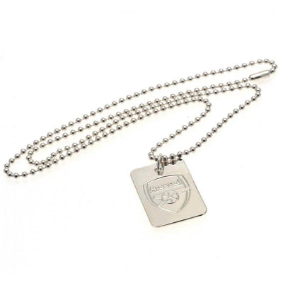 Arsenal FC Silver Plated Dog Tag & Chain - Gift Arch