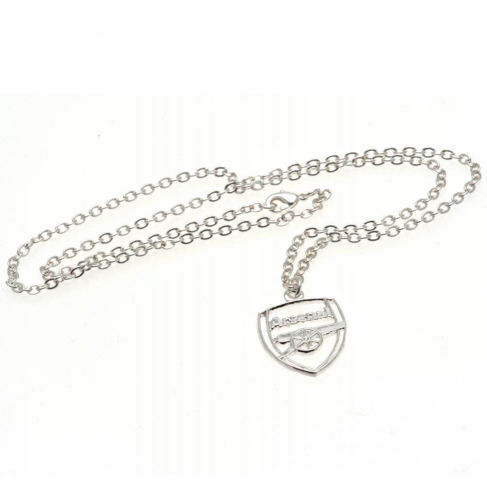 Arsenal FC Silver Plated Pendant & Chain CR - Gift Arch