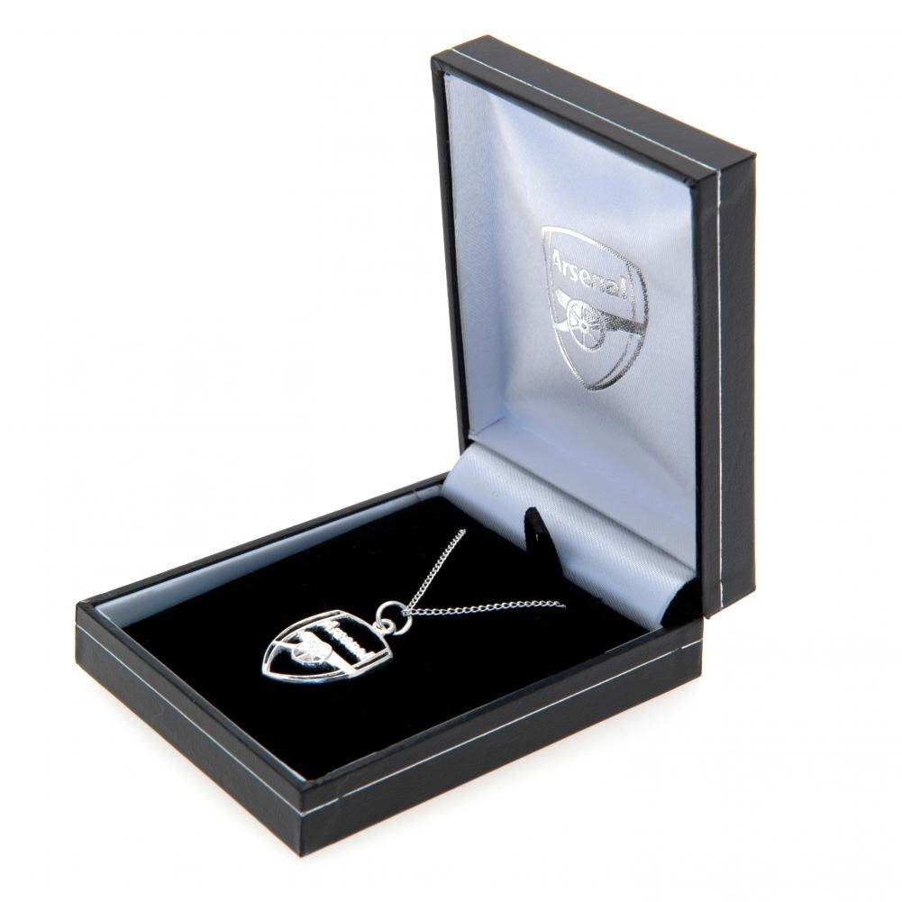 Arsenal FC Sterling Silver Pendant & Chain CR - Gift Arch